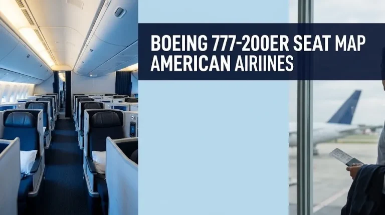 Boeing 777-200ER seat map American Airlines business class cabin layout with lie-flat seats in 1-2-1 configuration.