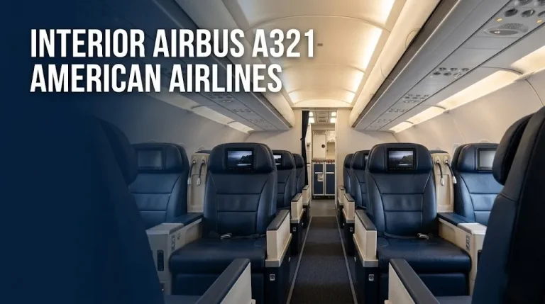 Interior airbus a321 american airlines first class cabin showing 2-2 recliner seats with seatback screens and navy lighting.